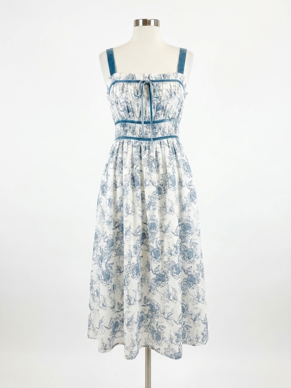 NEW WISHLIST floral corset midi dress in blue